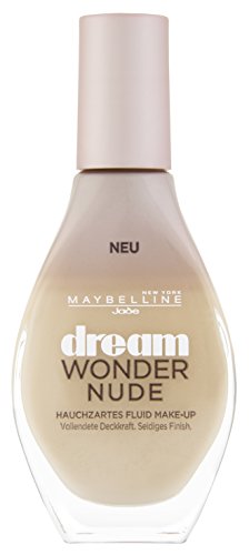 Maybelline New York Dream Wonder Nude Make-Up Ivory 10 / Flüssige Schminke in einem Hautfarben-Ton für ein natürliches Ergebnis ohne Maskeneffekt, inkl. innovativem Applikator, 1 x 20 ml