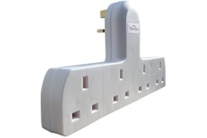 ShaniTech 4 Gang Way Wall Socket Converts 1 Socket into Four Plug