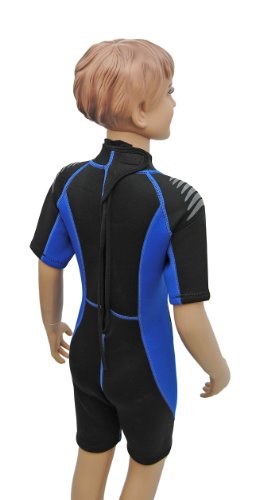 Kinder Neopren Shorty Größe 104 bis 164 Neoprenanzug in Schwarz Blau - 9