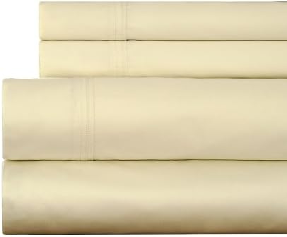 Celeste Home 510 Thread Count Egyptian Cotton Sheet Set, Queen, Ecru