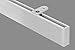 Produktbild rechteckige moderne Gardinenstange 35x14 mm Vorhangstange Innenlauf Deckenbefestigung 1-Lauf-weiß-2,40 m ( 2 x 1,20 m + Verbinder)