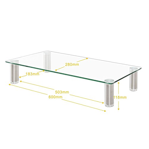 Fitueyes Monitorständer aus Glas 60x28x12cm klar DT106006GC - 3