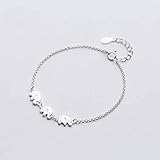 Thumby S925 Silber Armband Weibliche Mode Niedlichen Elefanten Armband Temperament Kurz Tier Armband Weiblich, S925 Silberarmband, Einheitsgröße