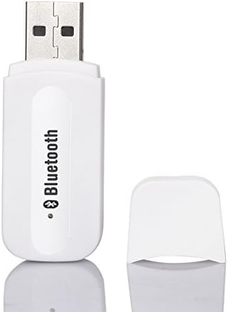USB Bluetooth Receiver, URANT Bluetooth Mini Car Kit 3.5mm Wireless Aduio Adapter(AUX In) for Car/Home Stereo Music Streaming Sound System Phone iPhone Speakers-Power by USB (White)