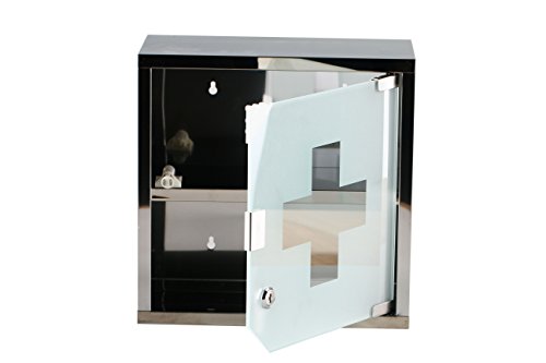 Medizinschrank Arzneischrank Medikamentenschrank Hausapotheke aus Edelstahl, 30 x 30 x15cm „Tip –on“ Automatik, Montagematerial und 2 Schlüssel inclusive - 3