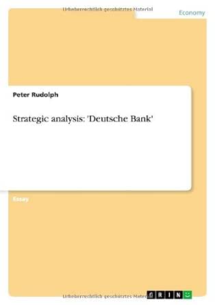 Strategic Analysis Deutsche Bank Ebook Peter Rudolph Amazon