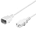 Produktbild BestPlug 0,5m Strom-Kabel Netz-Kabel Verlängerung für Kaltgeräte, C14 Stecker männlich auf C13 Buchse Kupplung weiblich, Weiß