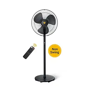 Atomberg Renesa 400mm NON-SWING BLDC motor Energy Saving Pedestal Fan with Remote Control (Black)