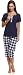 Italian Fashion IF Womens Nursing Pyjama Set Zita 0225 (Dark Blue, XL)