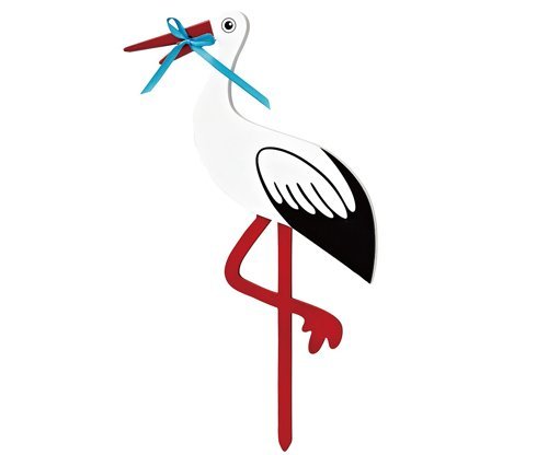Magni Klapperstorch Storch Steckholz zum Aufstellen bei Geburt eines Baby 80 cm ( blau )