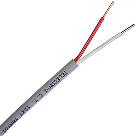 Cavo Telefonico Professionale Elettrocavi K – Doppino Rigido 2x0.50mm In Rame Rosso E Bianco, 50 Metri, Per Interni