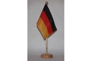 Buddel-Bini Deutschland Tischflagge 15x25 cm in Profiqualität, wahlweise mit oder ohne 42 cm Massivholz - Tischständer