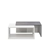 Marque Amazon - Movian Turia - Table basse, 110 x 70 x 73 cm (longueur x profondeur x hauteur), Blanc et finition béton