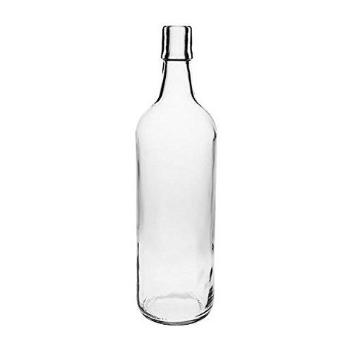 Viva Haushaltswaren – 1 x Glasflasche 1000 ml mit Bügelverschluss aus Porzellan zum Befüllen, als Milchflasche und Saftflasche verwendbar (inkl. Beschriftungsetikett) - 5