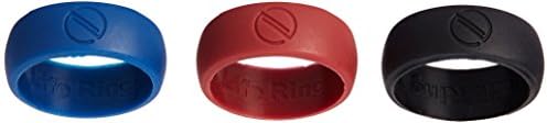 Life Ring Men's Silicone Wedding Ring for Active Lifestyles|Life Ring Is Flexible, Safe &amp; Durable Silicone Wedding Band Comes with Black, Blue &amp; Red, US Ring Sizes 12, 3 Pieces
