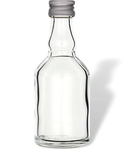 40 leere Mini Glasflaschen „Mina“ 50 ml Glasfläschchen kleine Flaschen incl. Schraubverschluss, Likörflaschen zum selbst Abfüllen Schnapsflaschen Essigflaschen Ölflaschen - 2