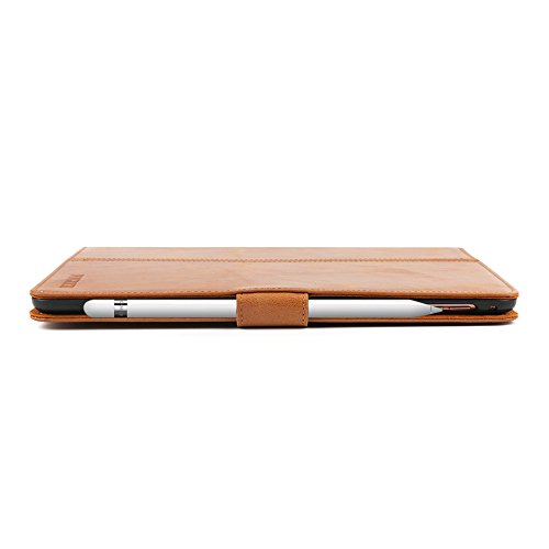iPad Pro 9,7 Schutzhülle, dingrich Retro Mode neue iPad Pro echtem Leder Slim Smart Standfunktion Case Cover Ultra Slim Schutzhülle Portfolio Fall mit Stifthalter und intelligente Wake & Sleep Funktion für Apple iPad Pro 24,6 cm Fall (2016 Version) + [gratis Displayschutzfolie] + [gratis Stylus] braun - 8