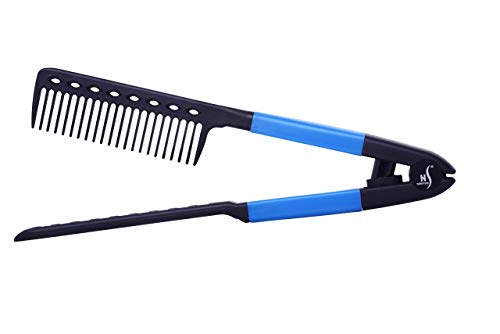 HerStyler V forma fácil peine, peine de alisamiento para estilos de pelo de calidad de salón, azul