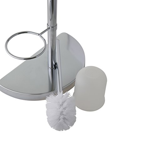 axentia WC-Garnitur Lianos aus Chrom – Toilettenpapierhalter, Toilettenbürste & Klobürstenhalter stehend – WC Bürstengarnitur ohne Bohren – WC-Ständer und Bürste verchromt - 5