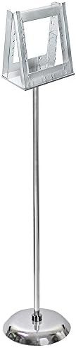 Azar Displays 300858 2-Pocket Acrylic Literature Holder with Metal Pole and Stand for 8.5" x 11" Paper