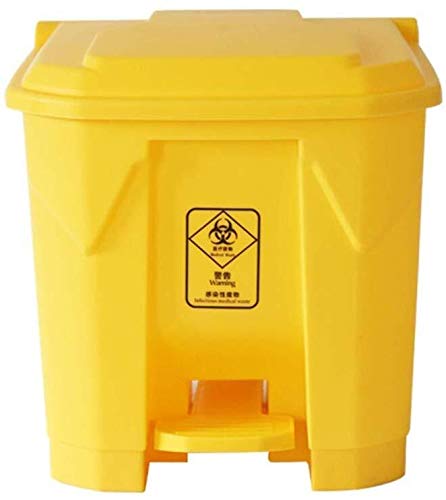 B-fengliu PEDALE Couvercle Poubelle for la Maison, Cuisine, Salle de Bains et Poubelle, Jaune/Quatre Tailles à Choisir (Size : 30L)