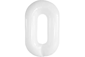 Vthoviwa 101 CM Compleanno Palloncini Numeri 0 Bianco, Pallone 0. 0123456789,10-19,20-25,30,40,50,60,70,80,90 Festa Numero Palloncino Foglio Supporta Elio