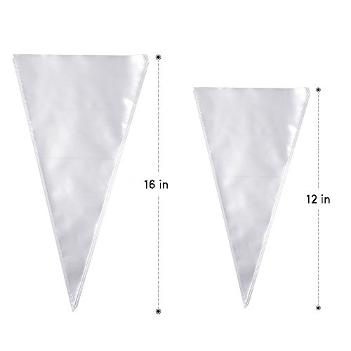 200 Stück Thick-Gebäckbeutel 16-Zoll-12-Zoll-Einweg-Icing Dekorieren Taschen Kuchen Spritzbeutel für alle Sized Tipps Kit und Kupplungen - 2