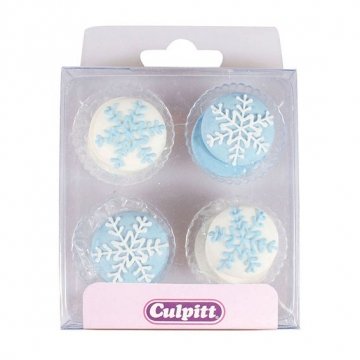 Youdoit 12 décors en sucre flocons de neige - Culpitt