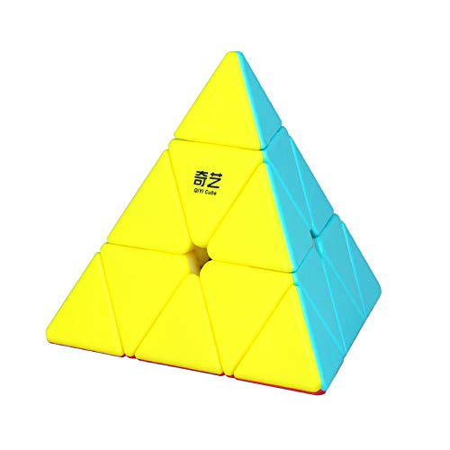 Preisvergleich Produktbild Roxenda Pyramid Zauberwürfel, 3x3x3 Pyramid Zauberwürfel Stickerless Bereift Dreieck Magic Speed Cube Puzzle Spielzeug für Kinder