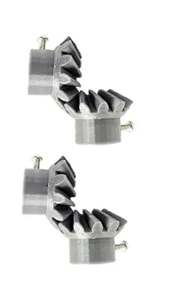 INVENTO 2 Pair 3D Printed Plastic Helical Bevel Gear 12 Teeth, 33mm dia, 10mm Width, 6mm hole, 2.5 Module for DIY Projects