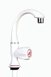 Vinayak Plastic Big Neck Tap with Foam Flow for Kitchen, Bathroom Wash Basins, White, Medium