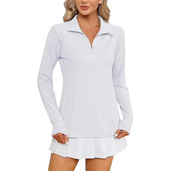 Maglia Sportiva Donna Maniche Lunghe UPF 50+ - Con Cerniera, Per Corsa, Palestra, Ciclismo - Foto 11