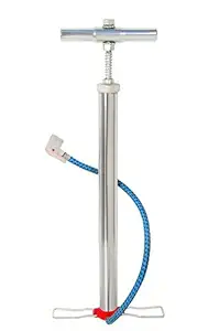 Target20 High Pressure Steel Bicycle Air Pump Tyre Inflator Compressor Cycle Pump for Cycles, Toys Delux BCP Chrome - Silver