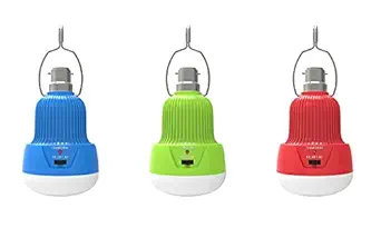 Renesmee 15 Watt Rechargeable Pack of 3 Emergency Bulb LED Bulb Extra Bright Light AC / DC for Home, Long Battery Life Upto 4 Hrs Use for Home, Office, Any Place(Multicolor) (3)