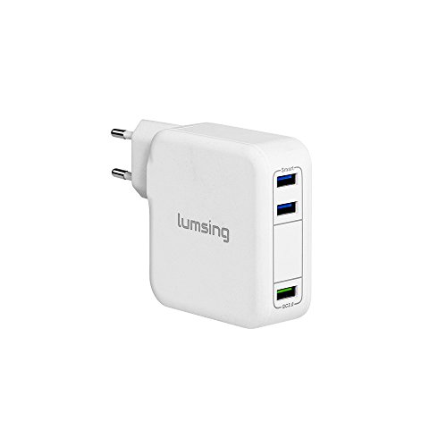 Lumsing Quick Charge 3.0 35W USB Ladegerät Wand Ladeadapter, 1 Port QC3.0 + 2 Port mit Smart IC Technologie Wall Charger für iPhone7/ 7Plus, iPad, HTC One A9/M9, Nexus 6, LG G5 V10 ,Smartphones Tablets und andere USB-ladende Geräte (Weiß)