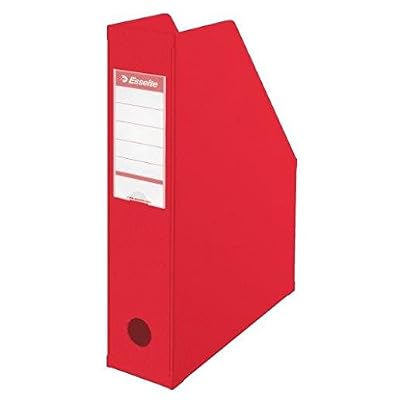 ESSELTE Lot de 5 Boîtes à pan coupé Porte-revues PVC dos 10 cm Livré à plat Rouge