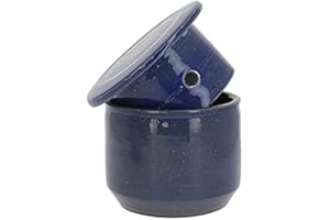 Poterie Turgis - Beurrier à eau en grès bleu 500g - Made in Calvados