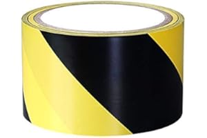 YTBUBOR Safety Tapes 70mm x 20m Black/Yellow Hazard Warning Tape Adhesive Marking Barrier Tape