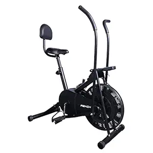 Reach AB-110 Air Bike Exercise Fitness Cycle with Moving or Stationary Handle Adjustments for Home