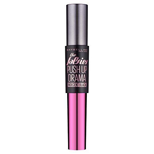 Maybelline Falsies Push Up Drama 004 Indecent Black máscara de pestañas - Máscaras de pestañas (Negro, Rizos, Alargador de pestañas, Voluminizadora, Mujeres, Fuerte, 21 mm, 21 mm)