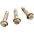 JB 8mm Fastener, Bolt Screws, Rust Proof, Unbeatable Hold, Easy Installation | Best for Concrete Wall, Wood (20 Pieces, Golden)