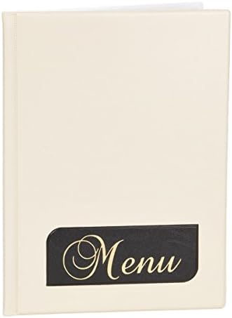 Cream textured card Menu Holder Restaurant Elegant Card DIN A4, 6 Sheets
