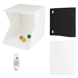 amiciVision Portable Light Box, Mini 20cm Foldable Photo Studio with 1 LED Strips (20 LEDs)