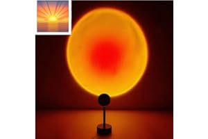 RESAES RESISTANT AND AESTHETIC Lámpara Proyector LED Puesta de Sol Rojo Luz Romántica Lampara Atardecer con Rotación de 180º y Cable de Carga USB Ideal para Dormitorio y Decoración para crear un ambiente agradable (Rojo Atardecer)