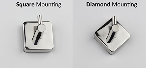 Kapitan Quattro Handtuchhaken Ohne Bohren Quadratischer Stil 18/10 Edelstahl Wandmontage Made in der EU, 20 Jahre Garantie - 7