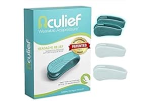 Aculief - Akupressur Werkzeug - Preisgekrönter Akupressur Clip zur Natürlichen Linderung von Kopfschmerzen, Migräne, Verspannung - Tragbares Akupressur Set - 2 Stück (Blaugrün)