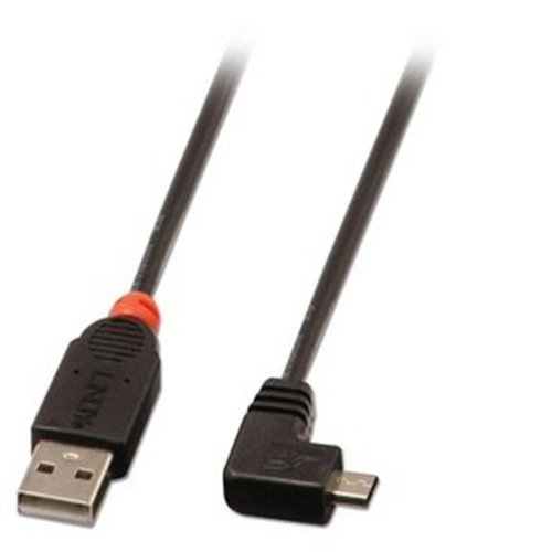 Lindy 31976 - USB 2.0 Kabel Typ A / Micro-B 90° gewinkelt, 1m