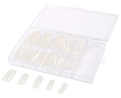 CHIC*MALL 100Pcs Natural white French Acrylic False Fake Nail Art Fingernail Full Tips Box