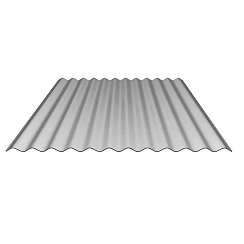 Preisvergleich Produktbild Sparpaket Wellplatten + Befestigung / Lichtplatte / Profil 76 / 18 / Material Polycarbonat / Breite 3,25 m / Länge 5,00 m / Stärke 1,10 mm / Farbe Silber-Metallic