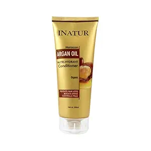 Inatur Argan Conditioner, Boosts Shine, Controls Frizz, Sulphate Free, with Organic Moroccan Argan Oil | 100% Paraben free 200ml